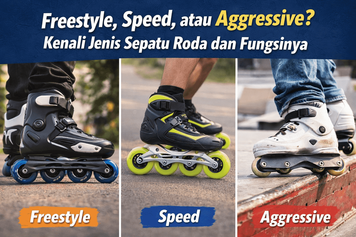 Mengenal Jenis-Jenis Sepatu Roda Freestyle, Speed, dan Aggressive serta Fungsinya