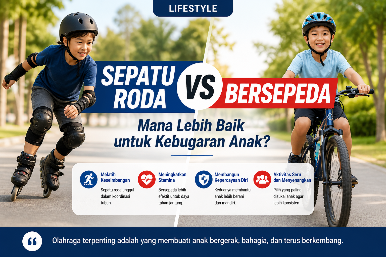 Sepatu Roda vs Bersepeda Mana Lebih Baik untuk Kebugaran Anak